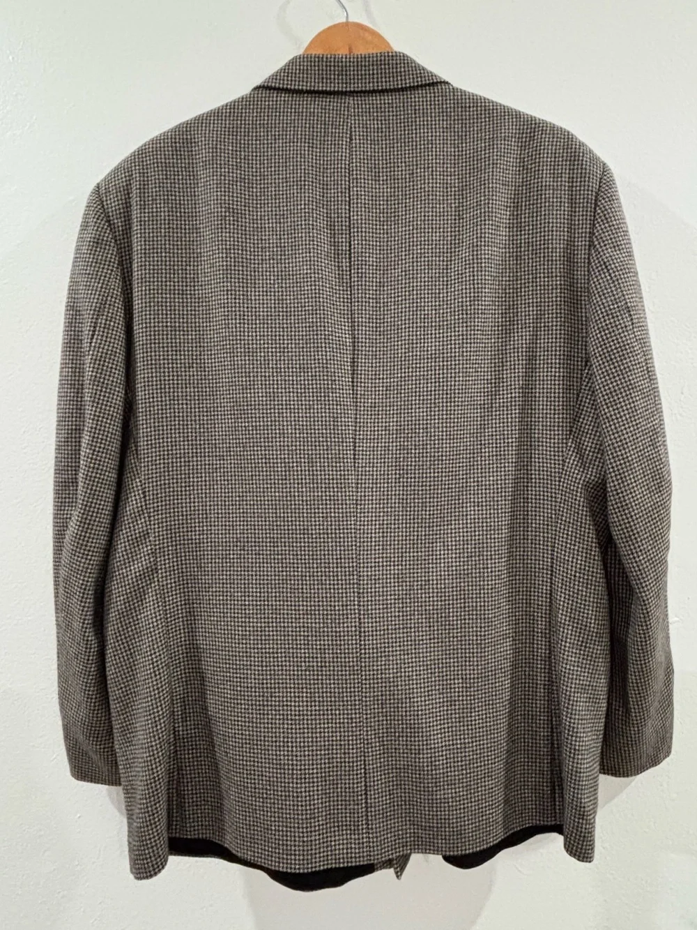 Oscar de la Renta Double-Breasted Houndstooth Blazer in Brown and Black